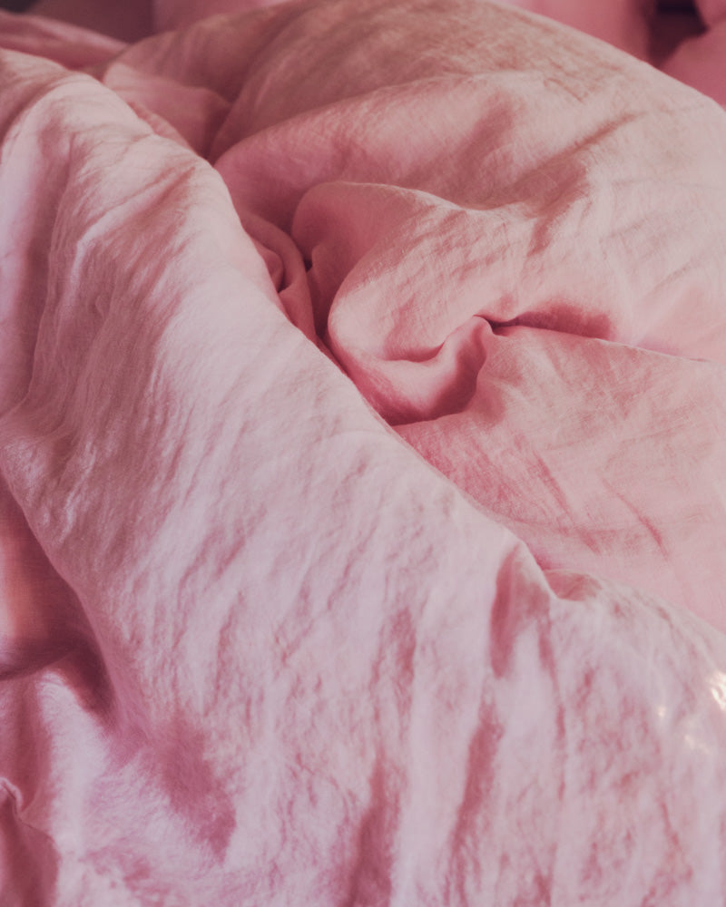 Merci - Washed linen duvet cover - Granita Pink