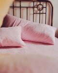 Merci - Coussin Rectangle En Lin Lavé - Rose Granité