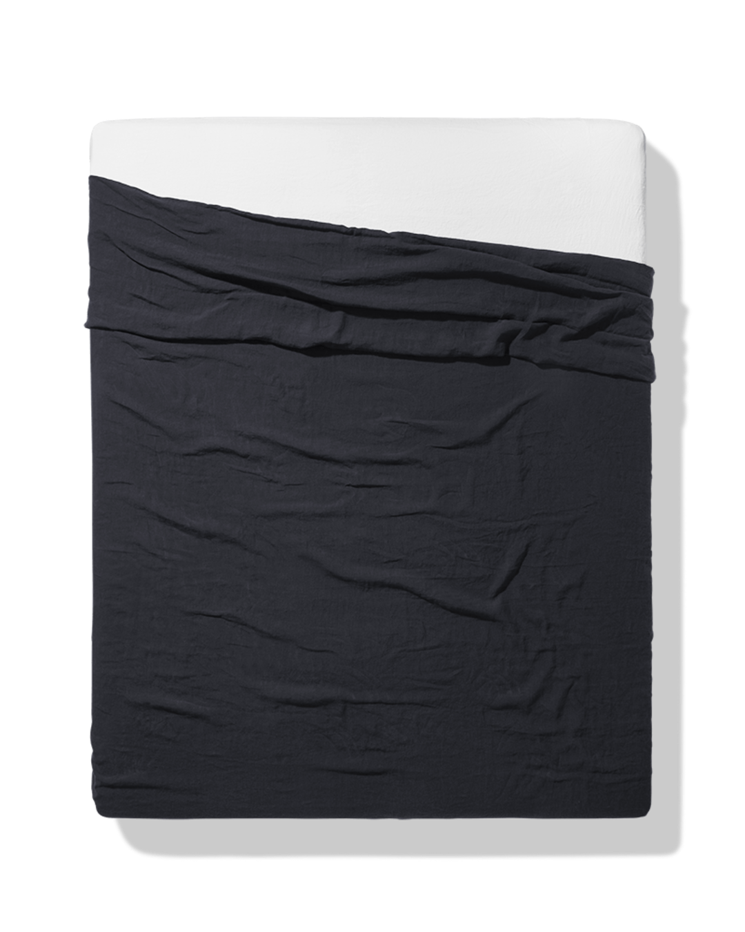Merci - Washed linen flat sheet - Ink Blue