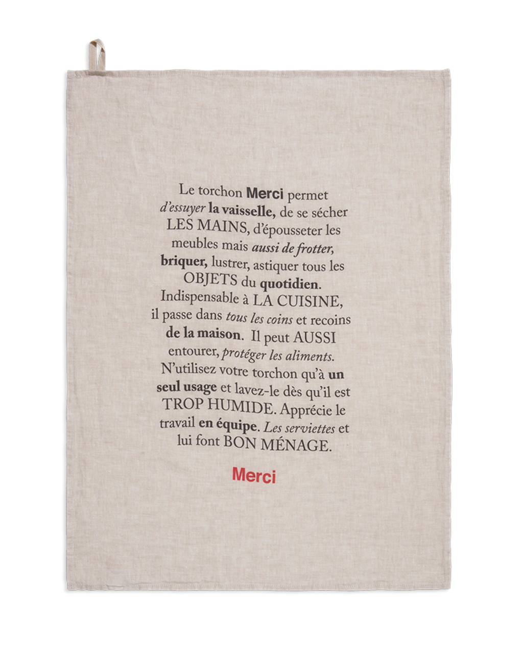 Washed linen tea towel - Natural