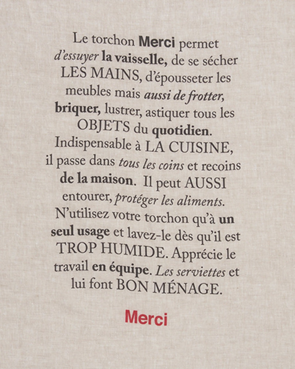 Washed linen tea towel - Natural