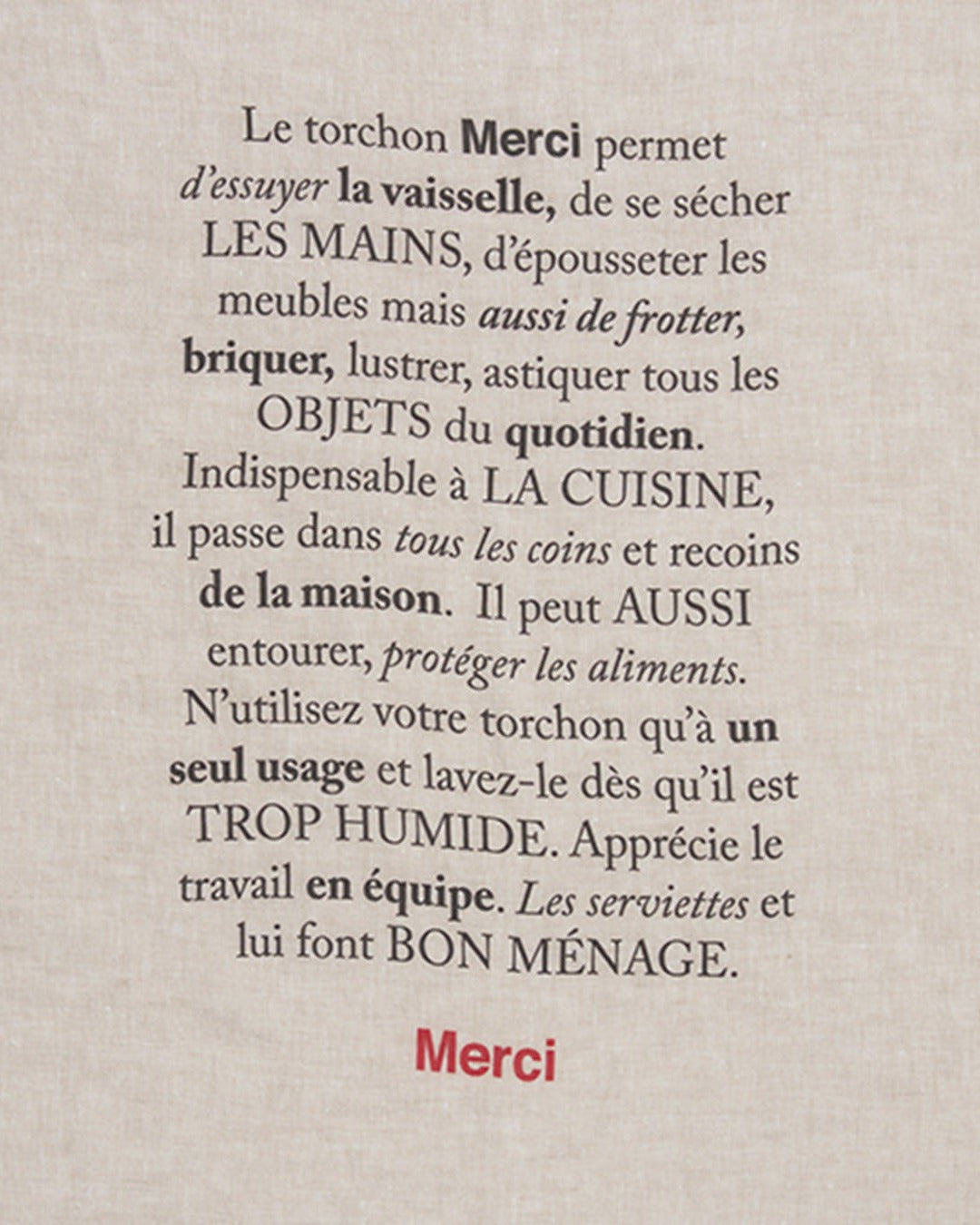 Washed linen tea towel - Natural