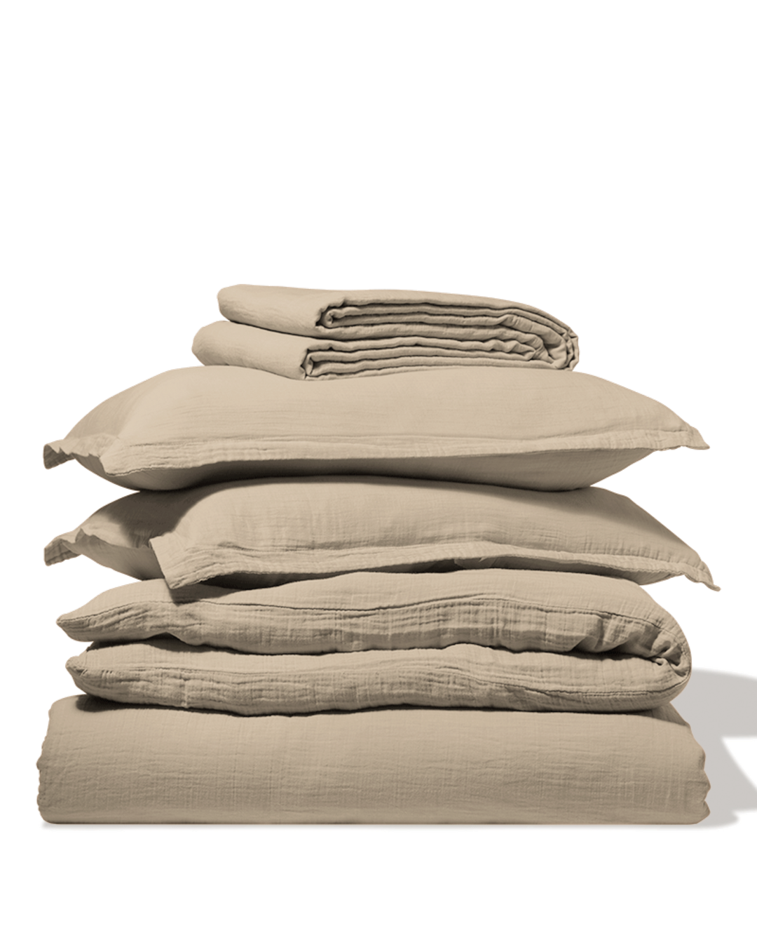 Parure en gaze de coton Beige Quai de Seine — packshot de la parure