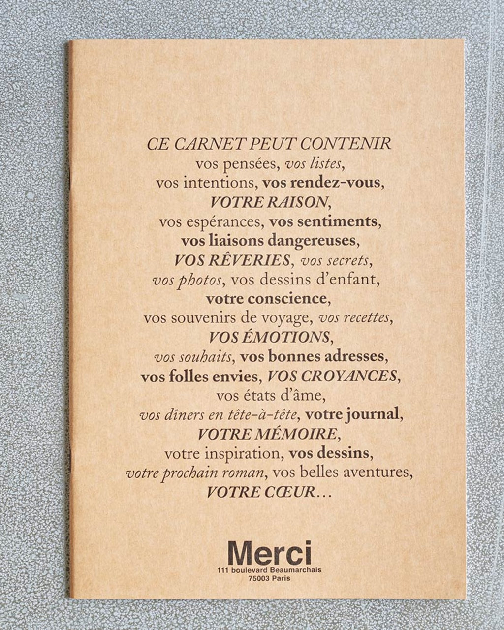 Merci x Marks - Cahier - Kraft