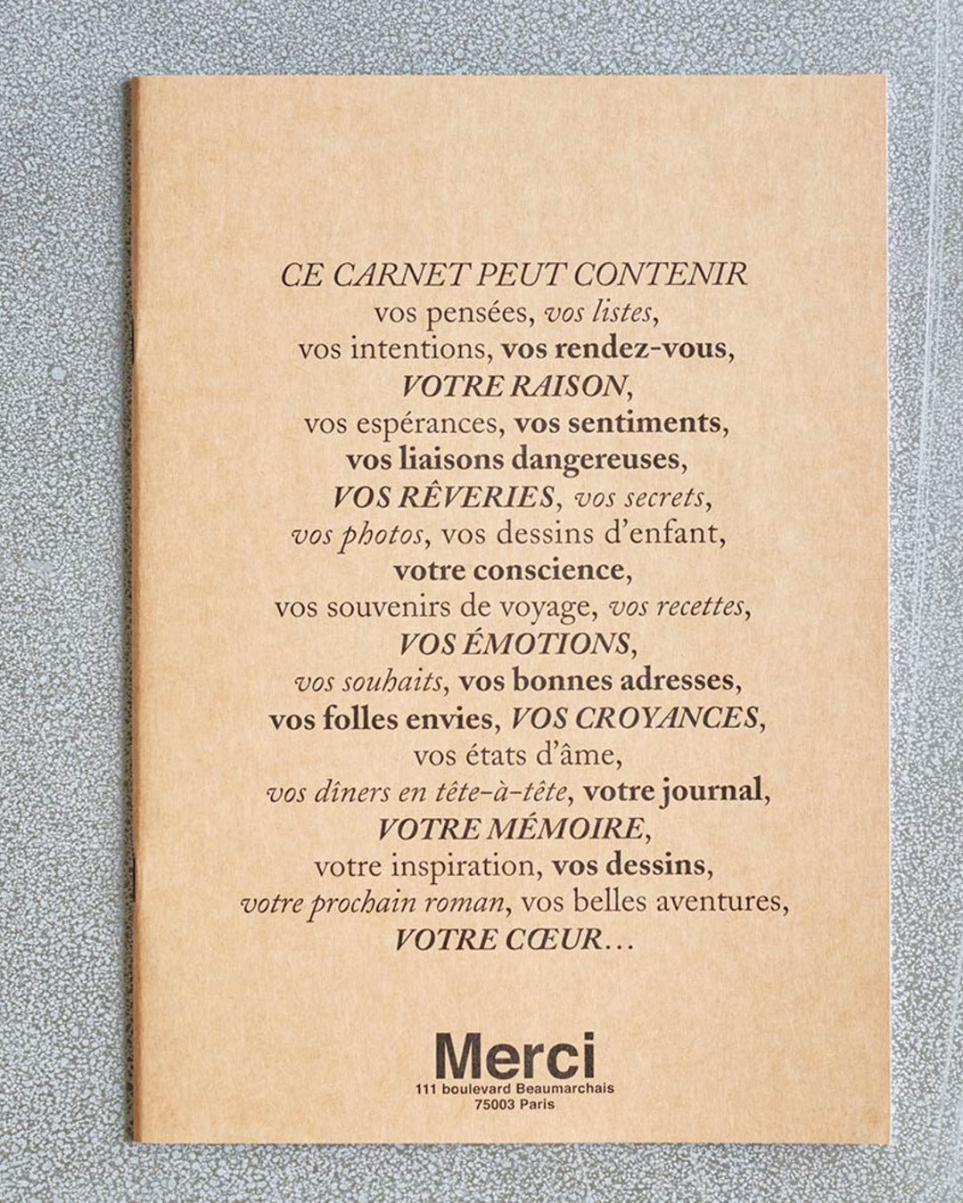 Merci x Marks - Cahier - Kraft