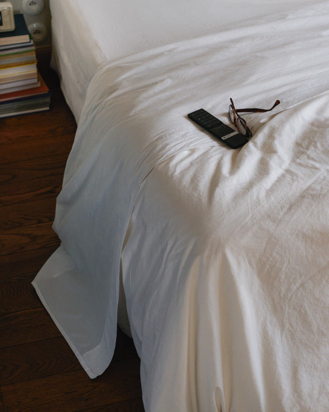 Merci - Drap Plat En Percale De Coton - Blanc Craie