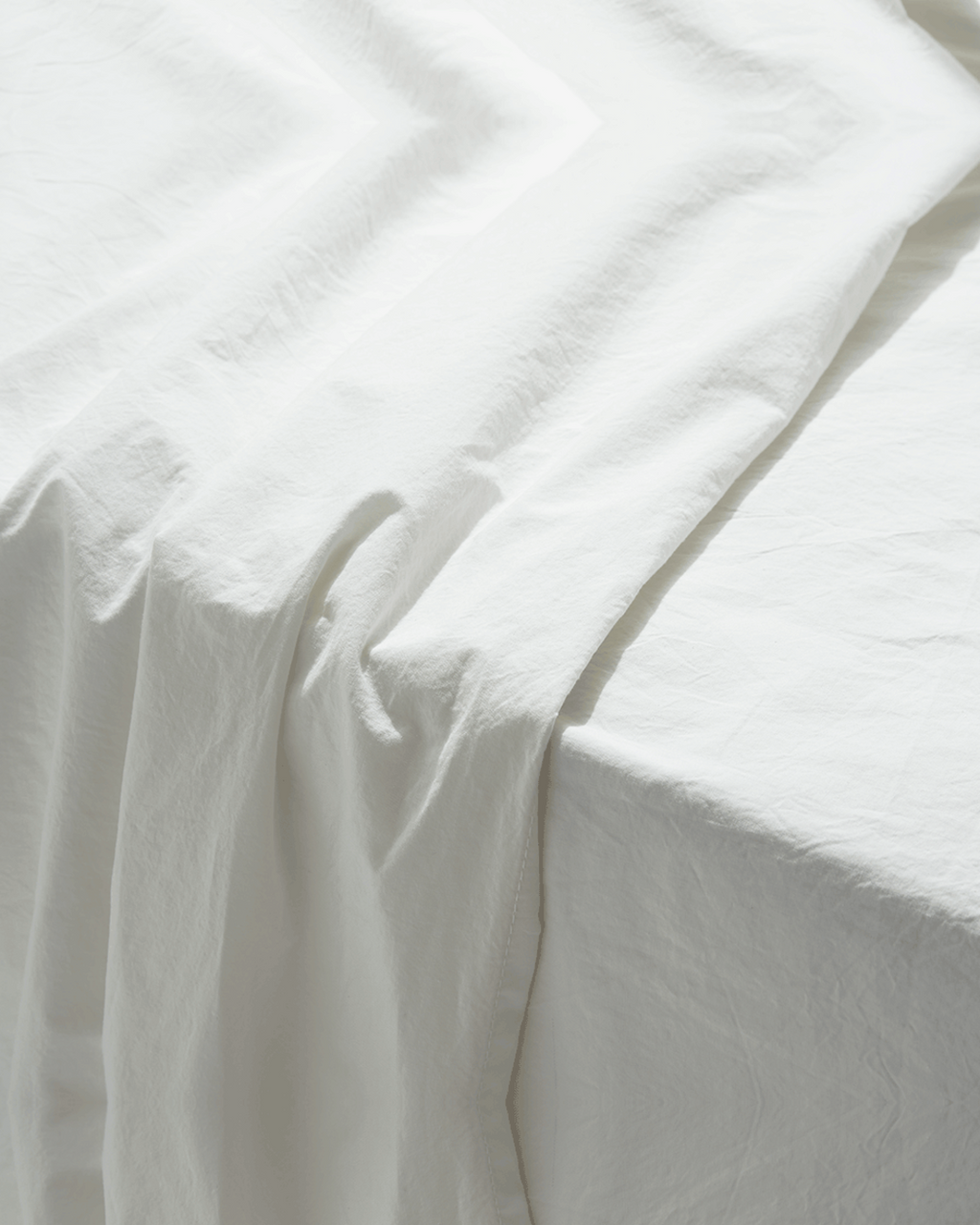 Merci - Cotton percale flat sheet - Chalk White