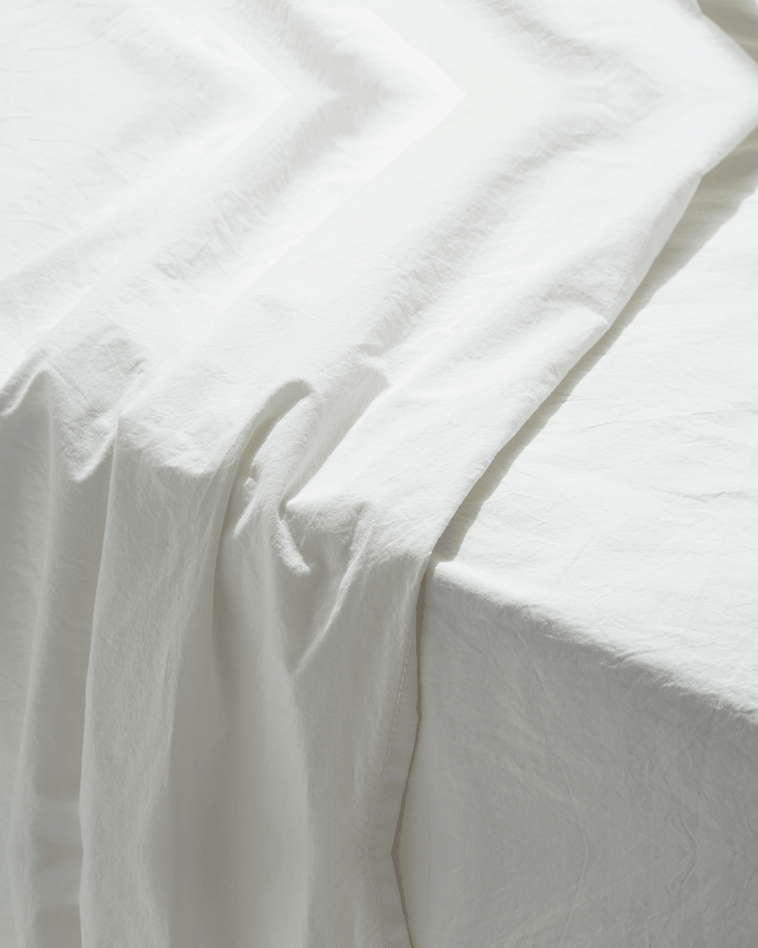 Merci - Drap Plat En Percale De Coton - Blanc Craie