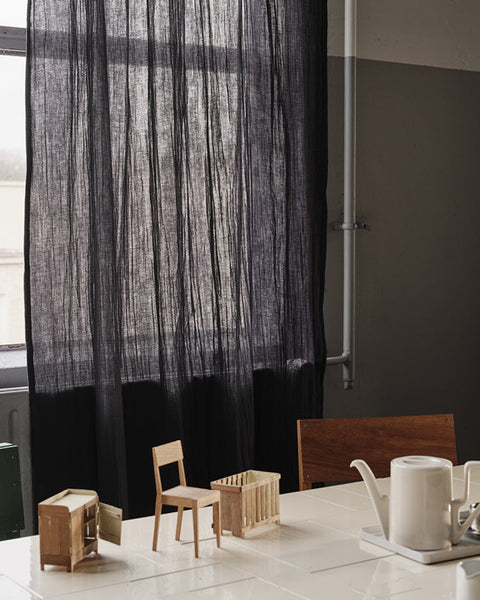 Merci - Cotton gauze curtain - Charcoal Grey
