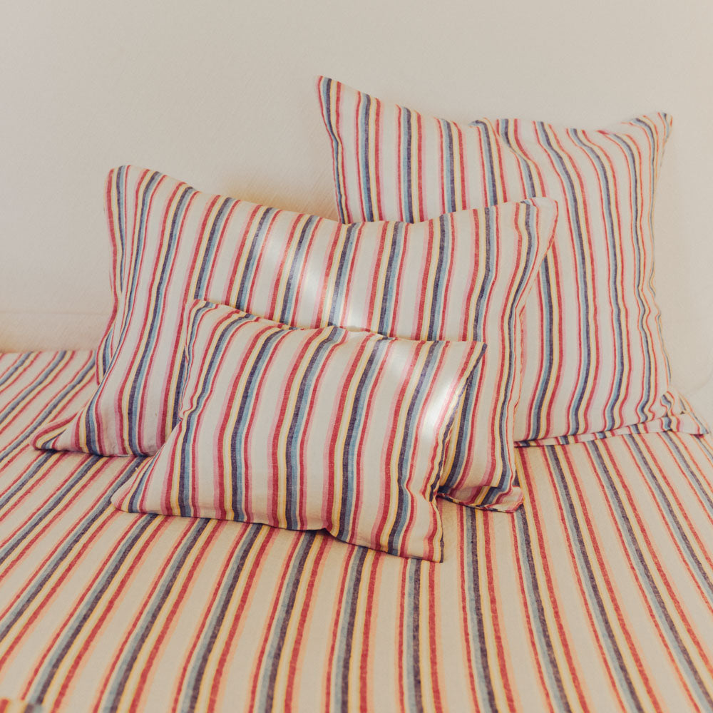 Washed linen pillowcase - Parasol stripes