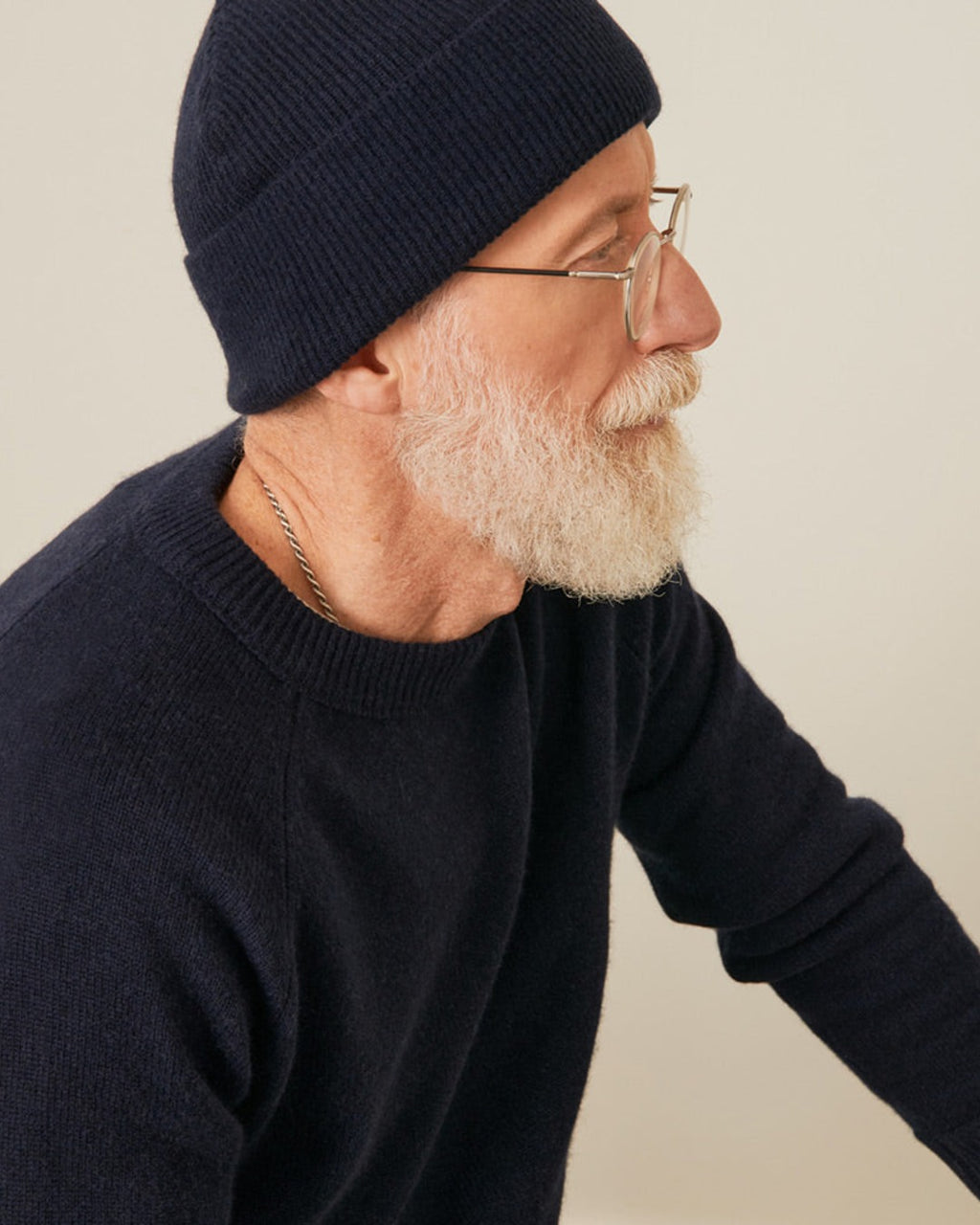 Merci - Boxy Cashmere Sweater - Navy Blue