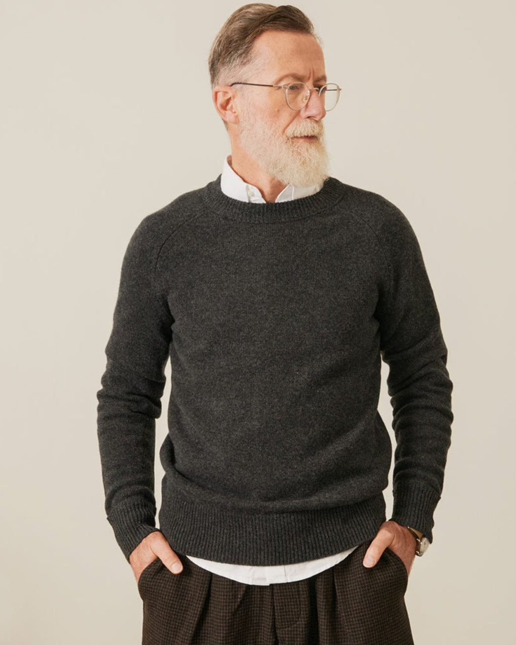 Merci - Boxy Cashmere Sweater - Charcoal