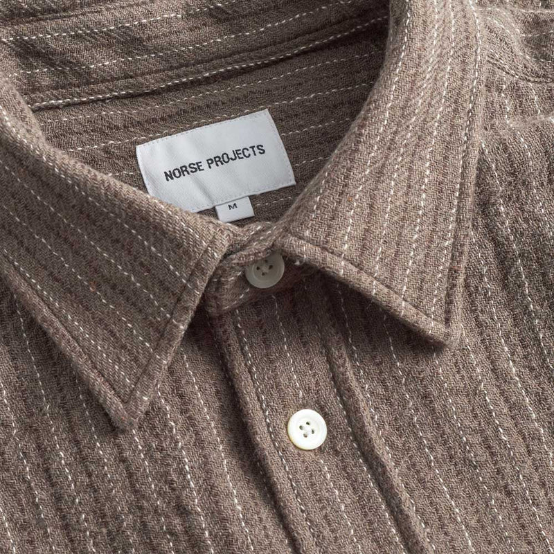 Norse Projects - Chemise Ole Oversize - Marron Seal