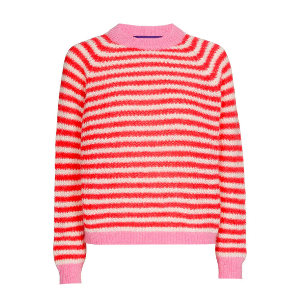 Les Tricots D'o - Pull Cristina - Rouge & Rose Bonbon