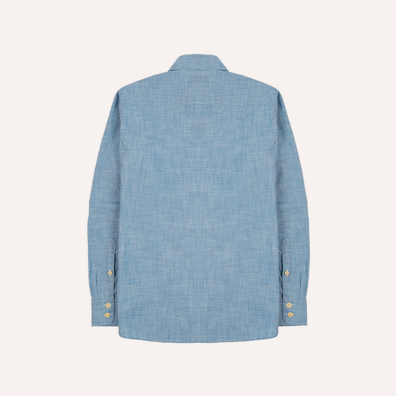 Drake's - Chemise Western - Bleu Clair