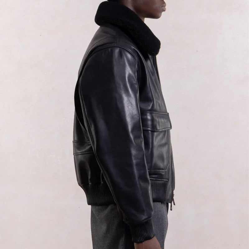 Museum Garments - Blouson Aviateur Cuir - Noir