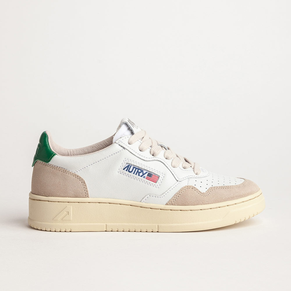 スニーカー AUTRY Women Sneakers WWLWUT10 Beige Autry Medalist Low Sneakers In White Leather And Beige Suede