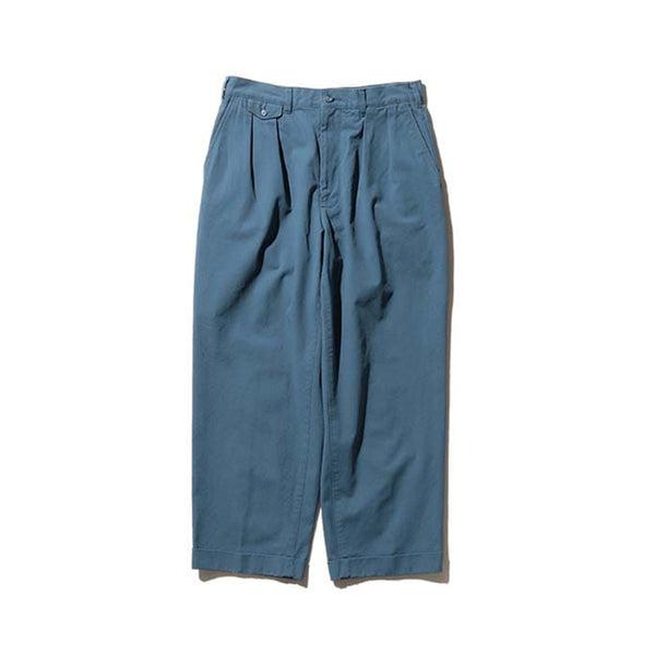 Beams Plus - 2 Pleats Twill Organic Trousers - Sax