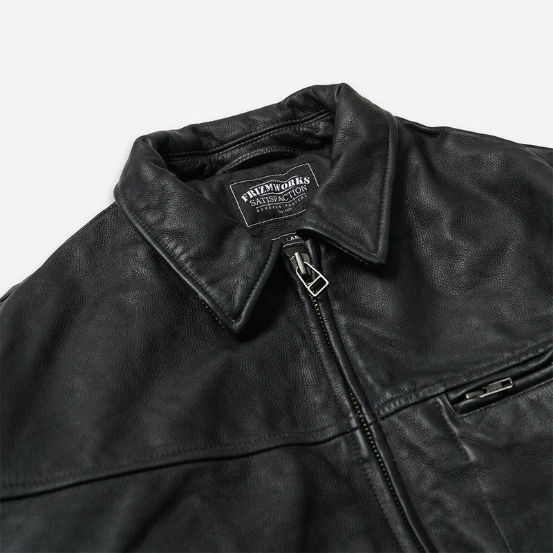 Frizmworks - Veste en cuir Destroyed - Noir