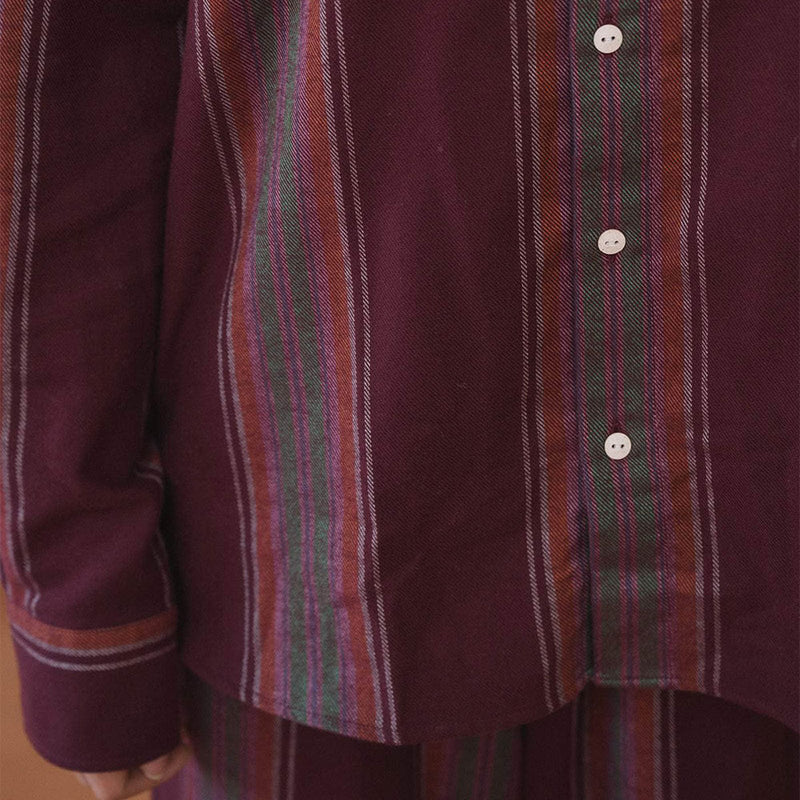 Baserange - Chemise Claude - Marroon Stripe