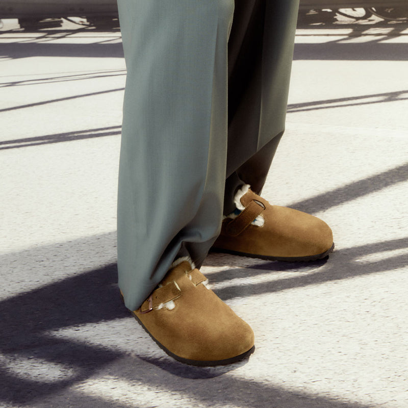 Birkenstock Boston Fur Clogs Brown - Main Image