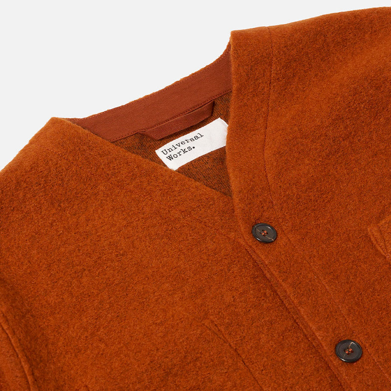 Universal Works - Cardigan Laine - Rust