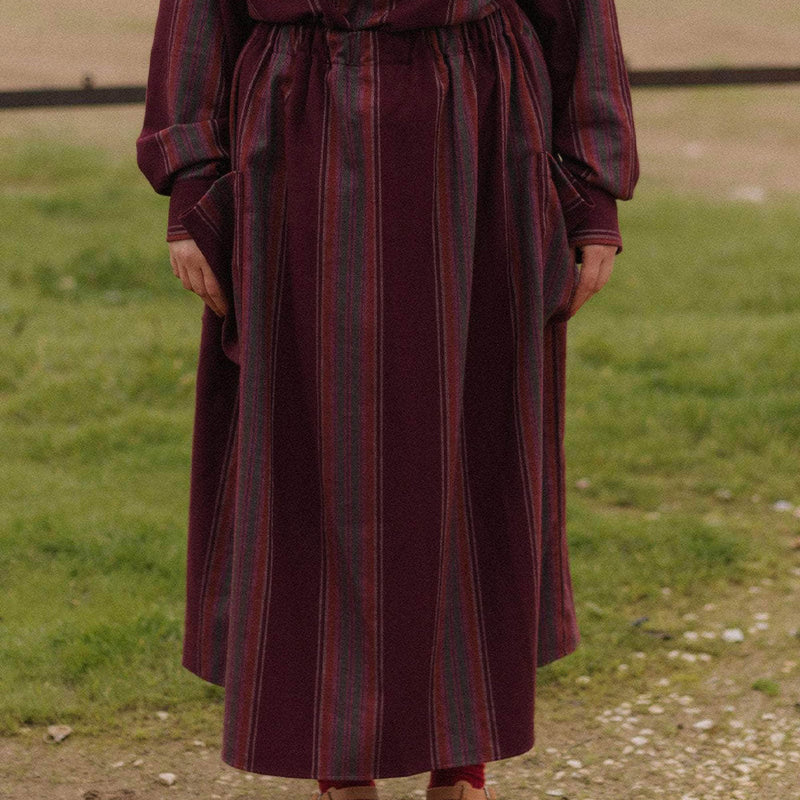 Baserange - Jupe Snell - Marroon Stripe