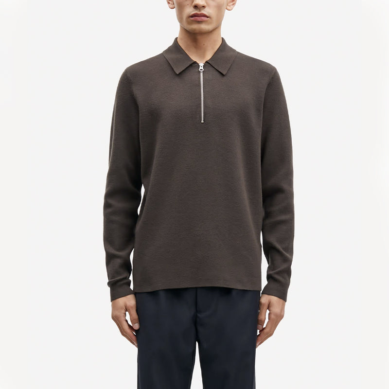 Samsoe Samsoe - Polo Guna Half Zip - Turkish Coffee