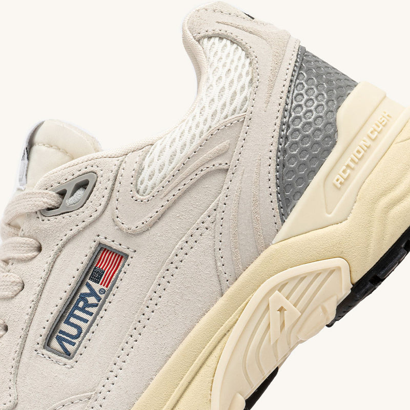 Autry - Baskets Hyperway en Mesh et en Daim - Blanc & Argent