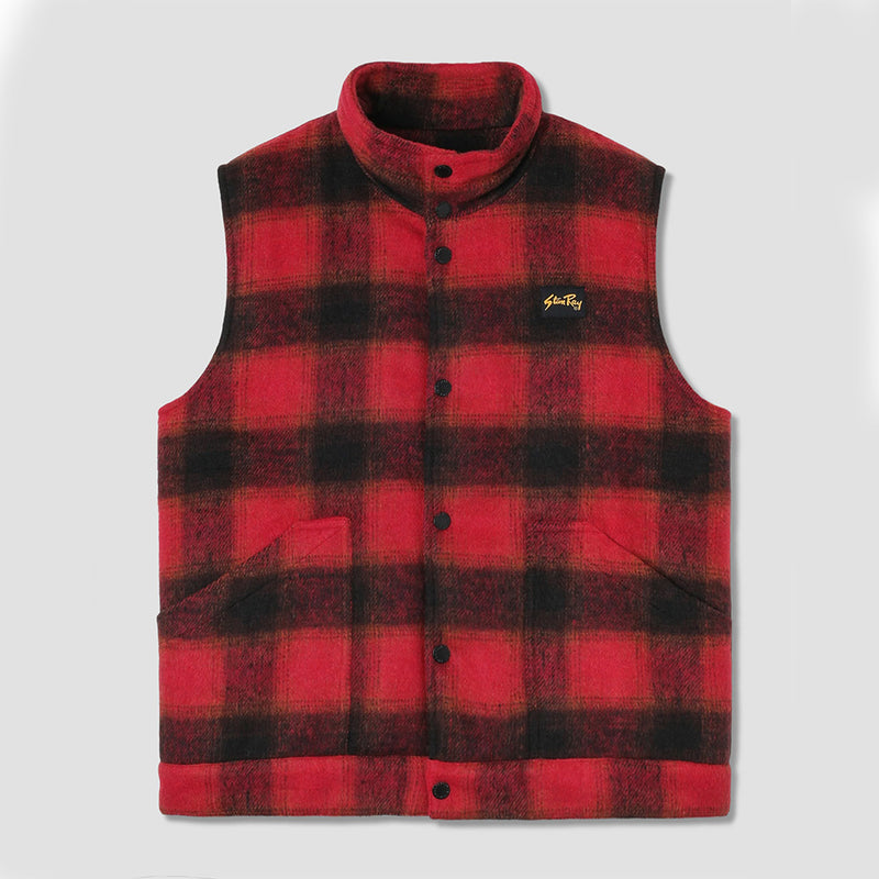 Stan Ray - Manteau Down Plaid - Rouge
