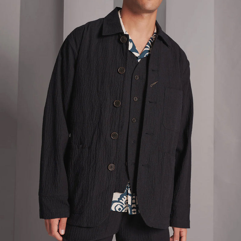 Universal Works - Veste Original bakers -Noir/Marine