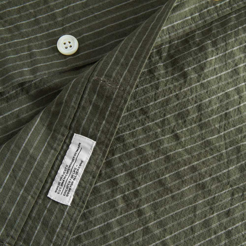 Norse Projects - Chemise Mo Rayures - Vert Moss