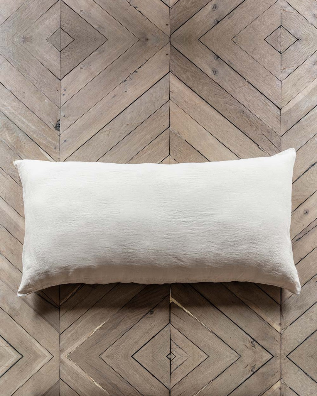 Merci - Coussin Rectangle En Lin Lavé - Pierre
