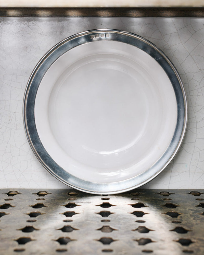 Cosi tabellini - Assiette plate à dessert céramique et étain