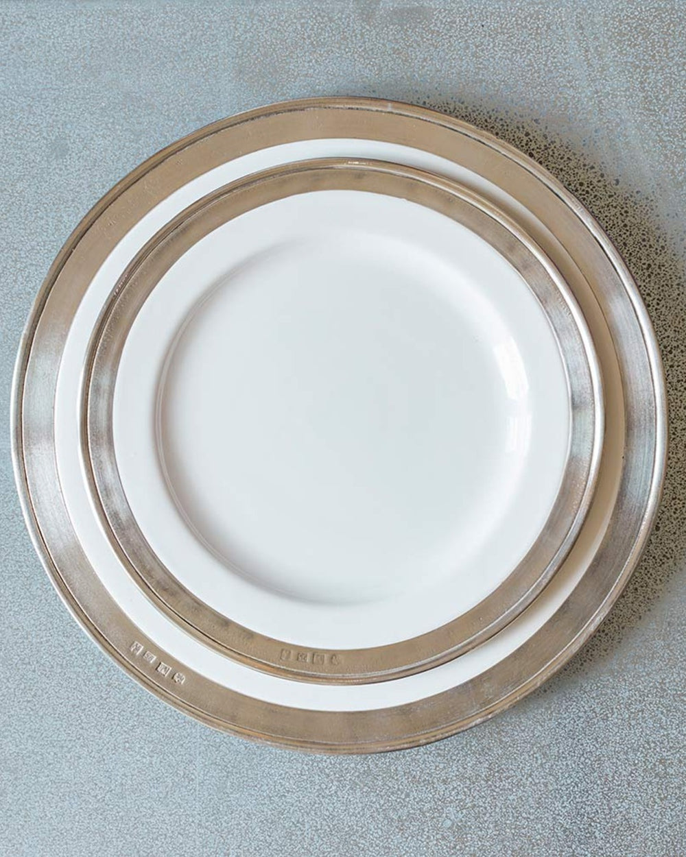Cosi tabellini - Assiette plate à dessert céramique et étain