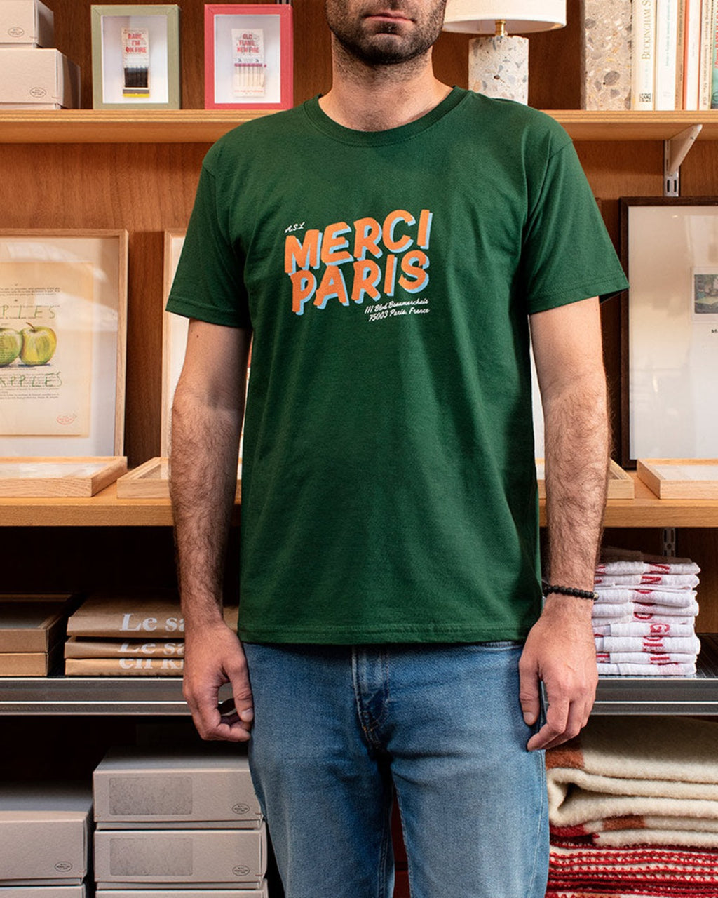 Merci - t-shirt - Forest Green