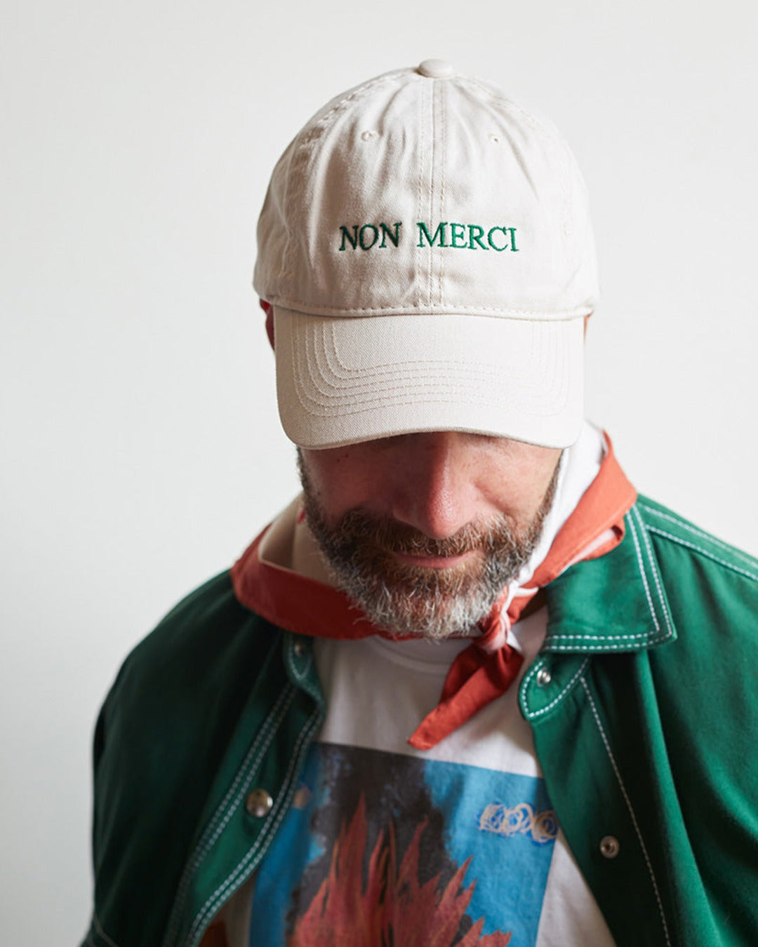 Merci - Casquette Brodée Non Merci - Écru