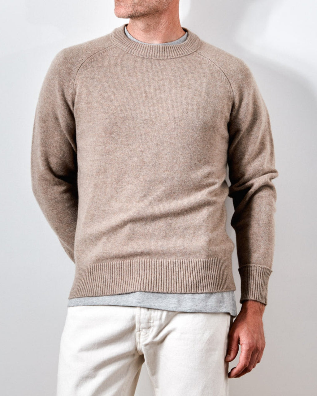 Merci - cashmere Sweat Man jumper - Sand