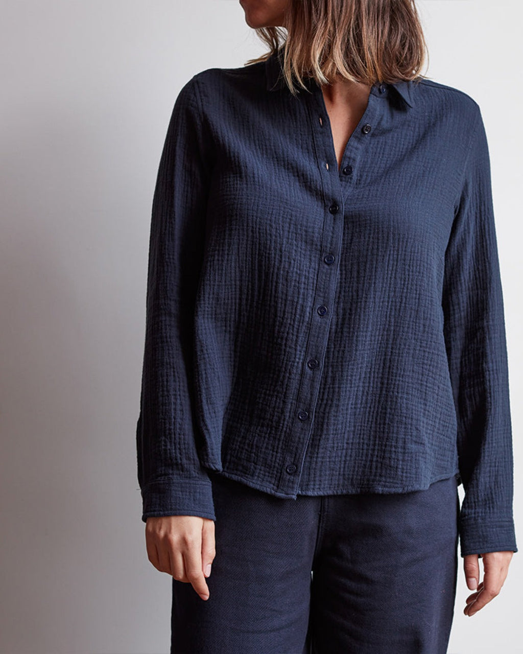 Merci - Chemise en gaze de coton - Marine