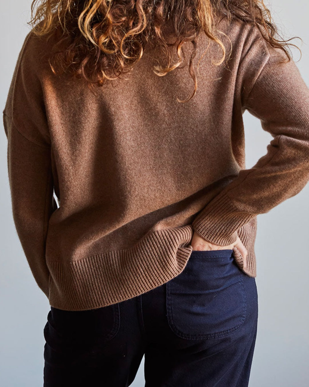 Merci - chimney collar cashmere jumper - Camel
