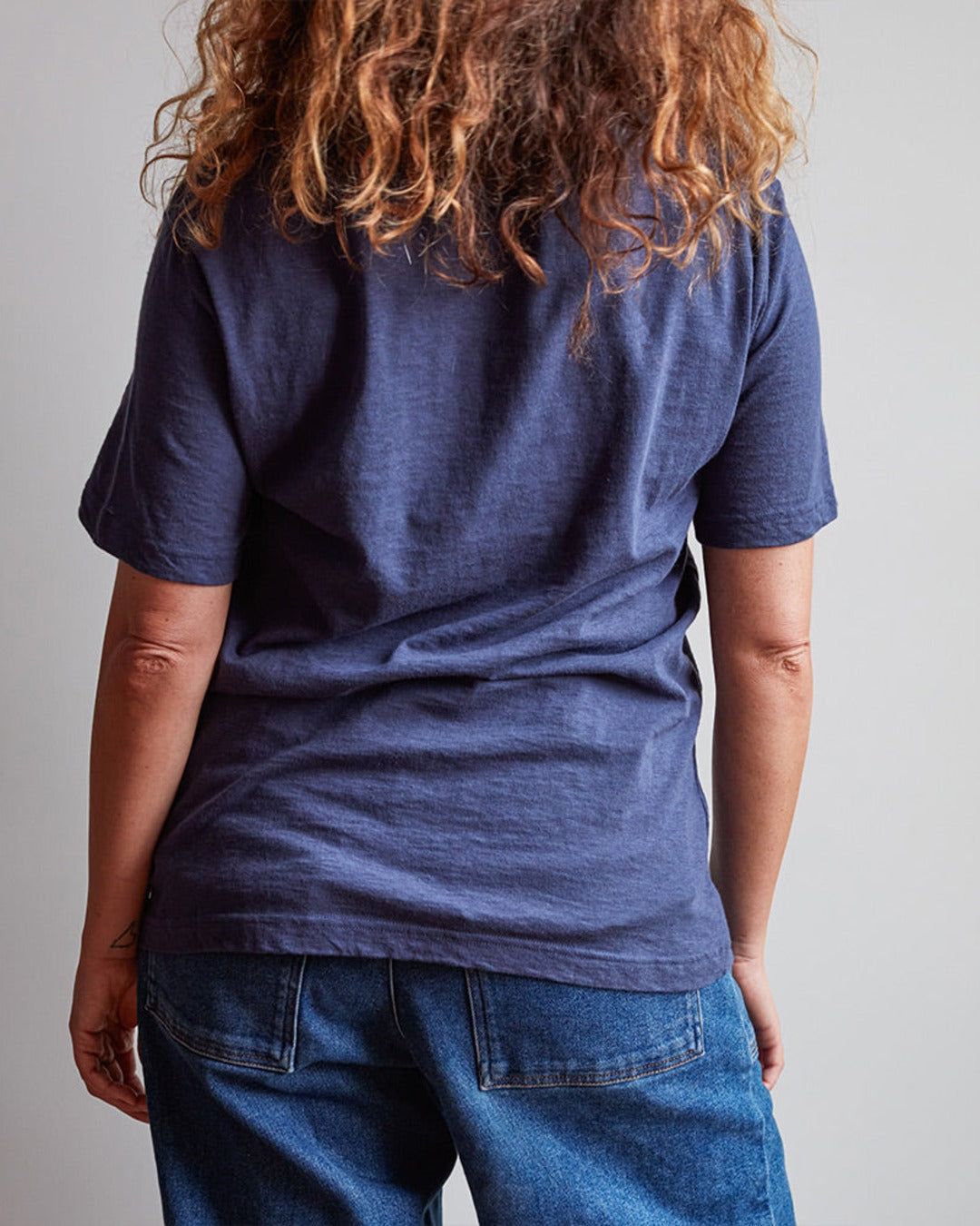 Merci - T-shirt uni en coton - Marine