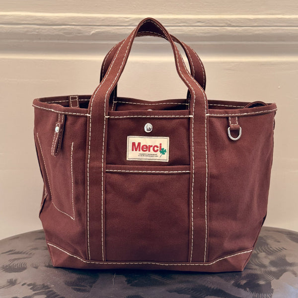 Merci - Cabas Candide en canvas - Marron Foncé