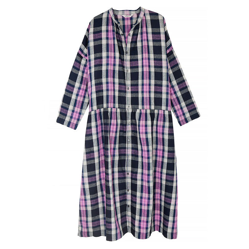 Ichi - Robe Tartan - Bleu Indigo