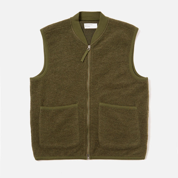 Universal Works - Veste Zip Waistcoat - Olive