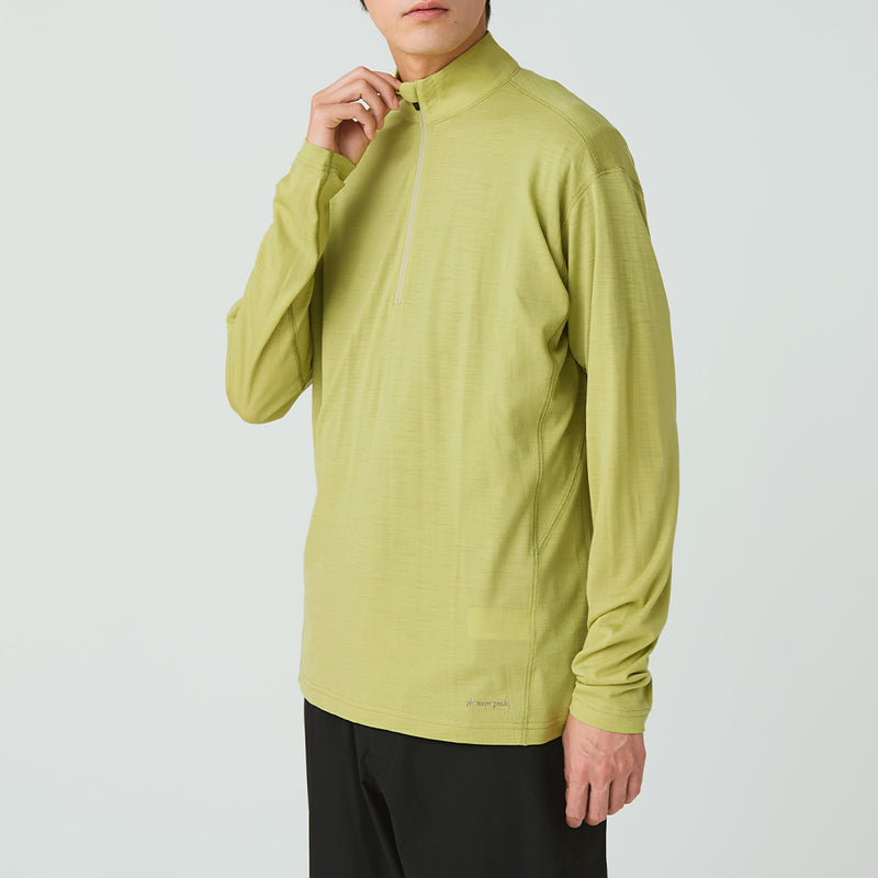 Snow Peak - Pull Demi-zip Laine - Vert Clair
