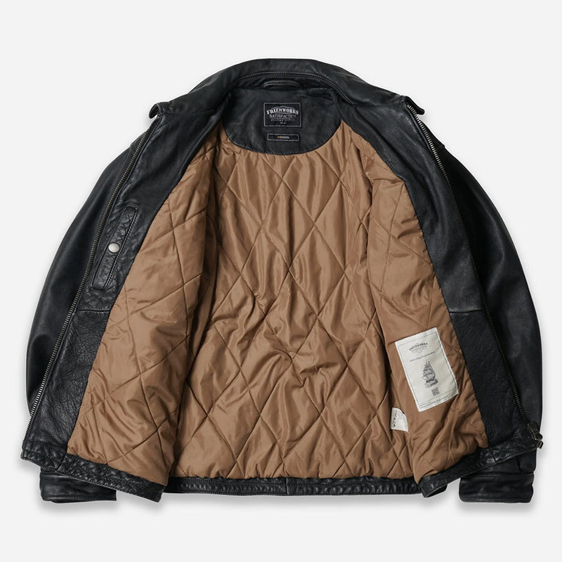 Frizmworks - Veste en cuir Destroyed - Noir
