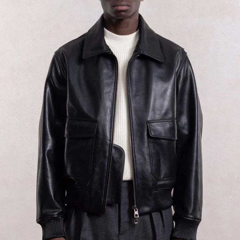 Museum Garments - Blouson Aviateur Cuir - Noir