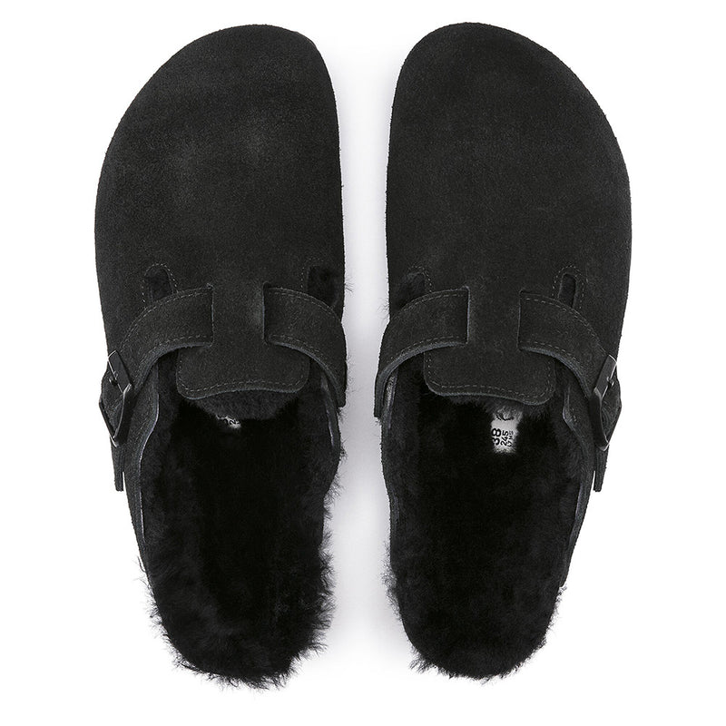 Birkenstock - Sabots Boston en Fourrure - Noir