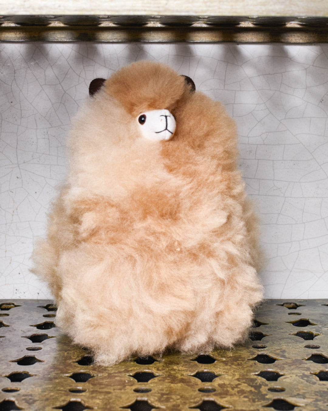 Inkari - Lama stuffed animal in alpaga wool - Sandstone