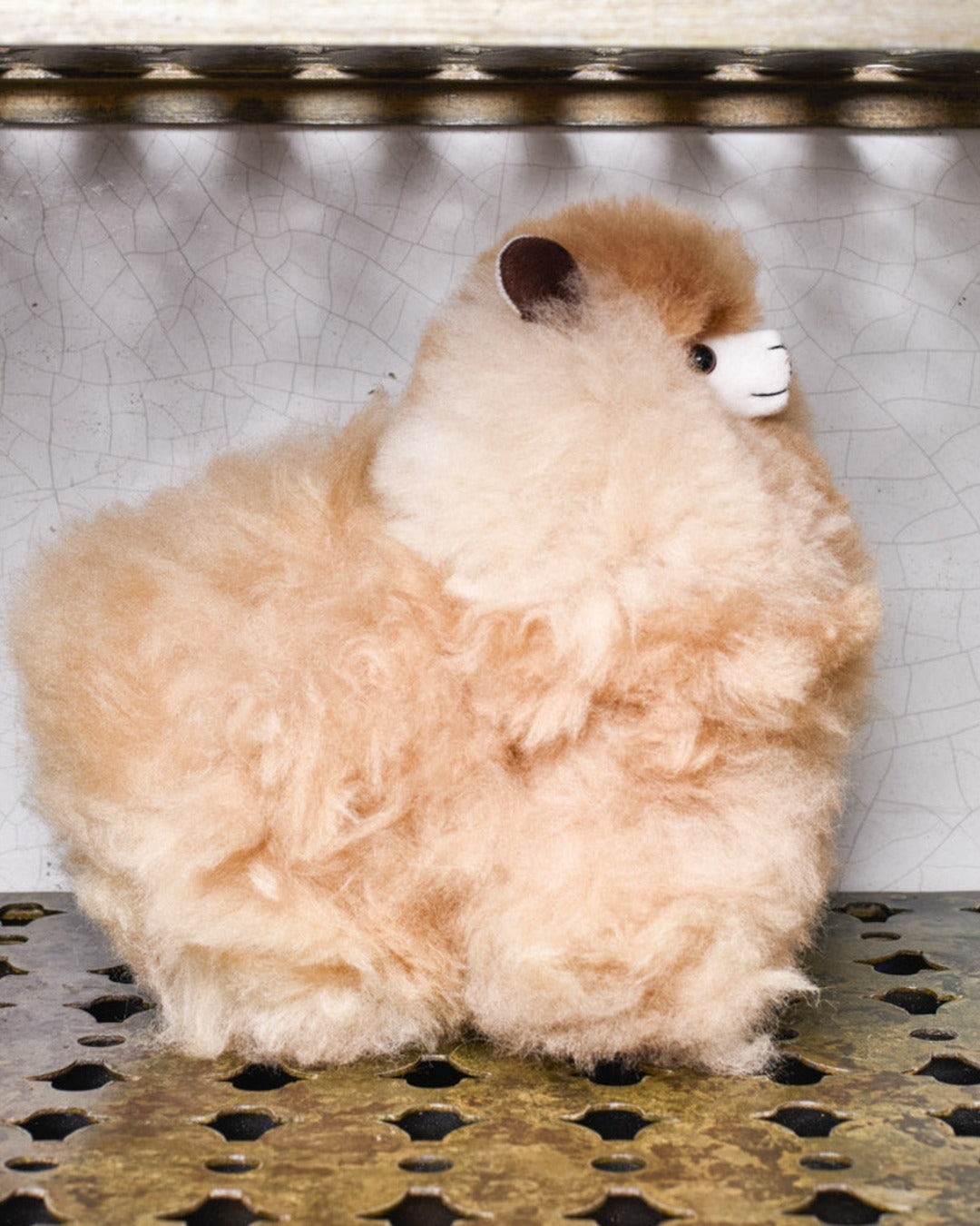 Inkari - Lama stuffed animal in alpaga wool - Sandstone